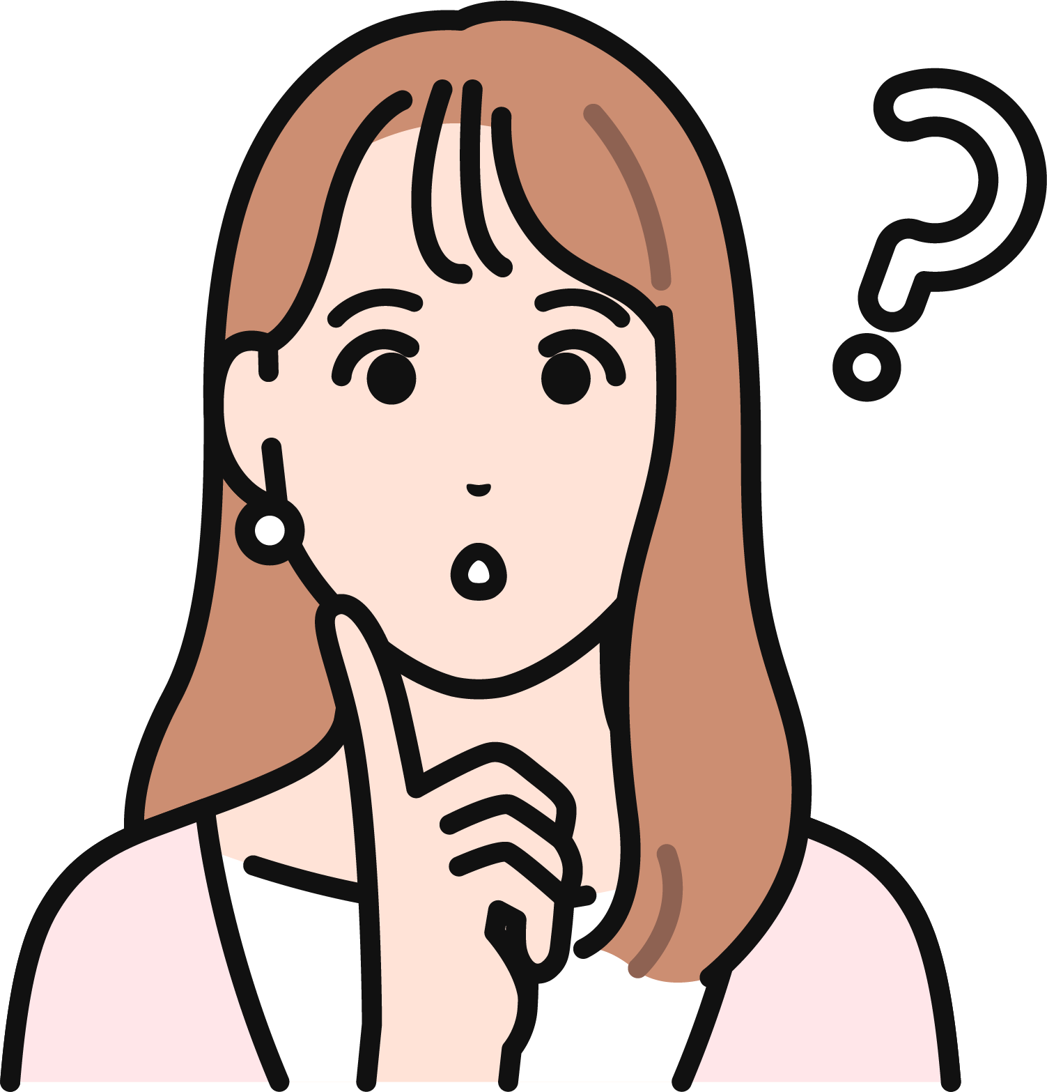 文章だけでは雰囲気が分からず迷う女性のイラスト