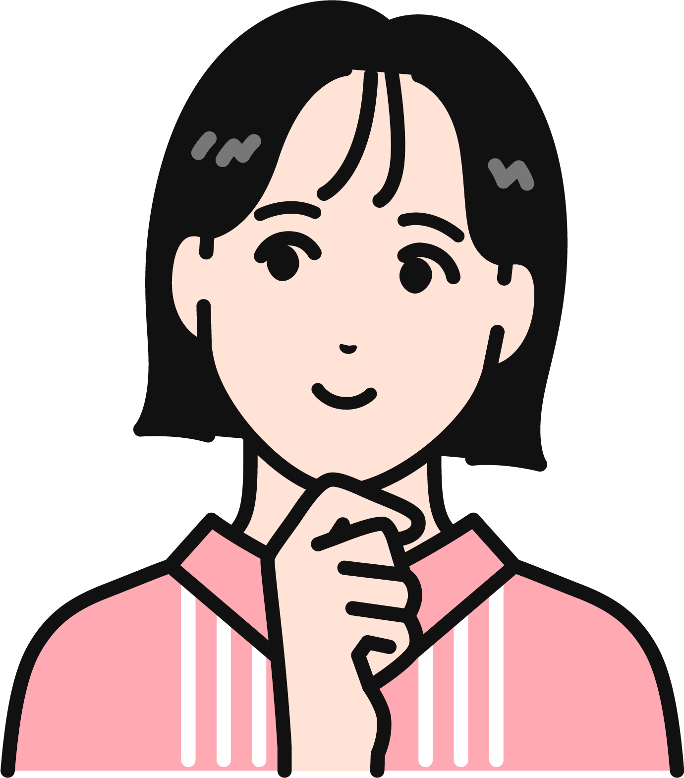 安心して前向きになる女性のイラスト